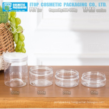 TJ-AB Series 150g 240g 300g and 550g cost effective wide application cylinder round wide mouth high clear empty pet jars